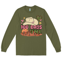 Army Green 100 days y'all malia Long Sleeve Tee - MaliasSmallBusiness