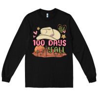 Black 100 days y'all malia Long Sleeve Tee - MaliasSmallBusiness