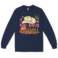 Navy 100 days y'all malia Long Sleeve Tee - MaliasSmallBusiness