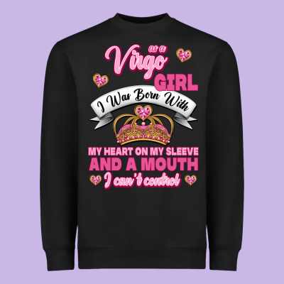 As A Virgo Girl Zodiac Girls Heavyweight Sweatshirt Designed By Jasminsmagicworld
