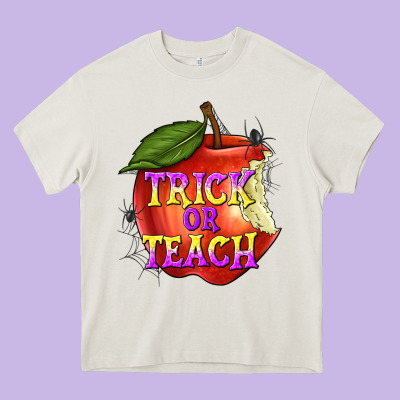 Trick Or Teach Heavy Core Tee Designed By Texasbilliewilder