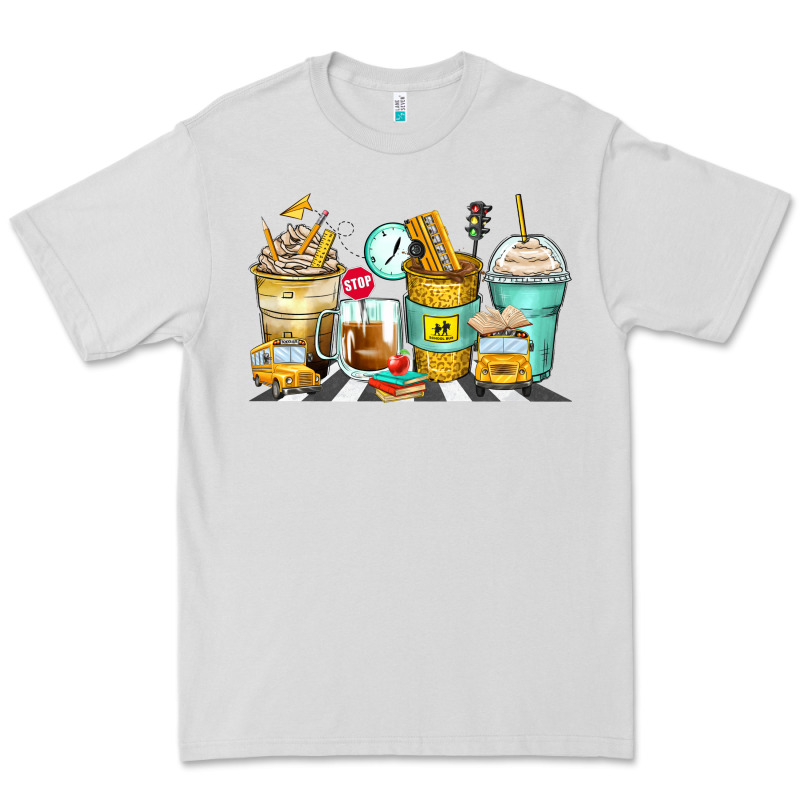 School Bus Coffee Cups Premium Tee by Zillion Design Studio | Teevron