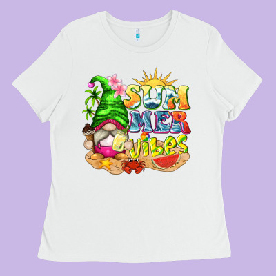 Summer Vibes Gnome Tbw Ladies Tee Designed By Texasbilliewilder