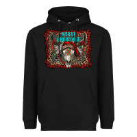Black merry christmas bull skull Heavyweight Hoodie - RanaPortraitStore