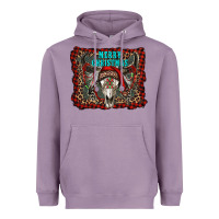 Lavender merry christmas bull skull Heavyweight Hoodie - RanaPortraitStore