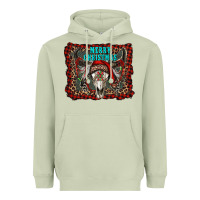 Matcha merry christmas bull skull Heavyweight Hoodie - RanaPortraitStore