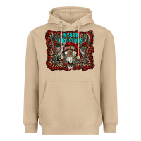Mushroom merry christmas bull skull Heavyweight Hoodie - RanaPortraitStore