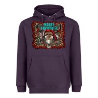 Plum merry christmas bull skull Heavyweight Hoodie - RanaPortraitStore