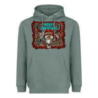 Sage merry christmas bull skull Heavyweight Hoodie - RanaPortraitStore
