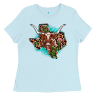 Texas Longhorn Texas Map Ladies Tee | Teevron