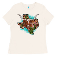 Bone texas longhorn texas map Ladies Tee - JahusDesignShop