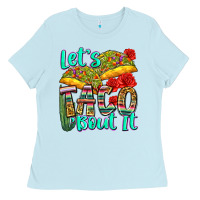 Baby Blue let's taco bout it Ladies Tee - Zillion Design Studio