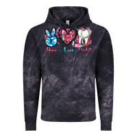 Cloud Black peace love dental Vintage Hoodie - AdoDesignShop