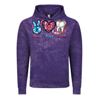 Cloud Purple peace love dental Vintage Hoodie - AdoDesignShop