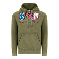 Vintage Olive peace love dental Vintage Hoodie - AdoDesignShop
