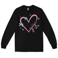 Black gigi with heart and ribbons Long Sleeve Tee - MaliasSmallBusiness
