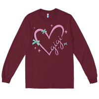 Burgundy gigi with heart and ribbons Long Sleeve Tee - MaliasSmallBusiness