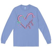 Colony Blue gigi with heart and ribbons Long Sleeve Tee - MaliasSmallBusiness