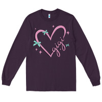 Plum gigi with heart and ribbons Long Sleeve Tee - MaliasSmallBusiness