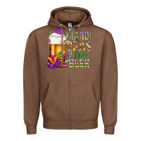 Chestnut Mardi Gras and beer Zipper Hoodie - BundleAndBundleShop