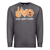 Charcoal Heather Peace Love Golden Premium Sweatshirt - Bettercallsaul