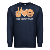 Navy Peace Love Golden Premium Sweatshirt - Bettercallsaul