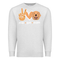 Oatmeal Heather Peace Love Golden Premium Sweatshirt - Bettercallsaul