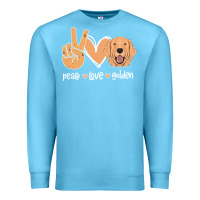 Ocean Blue Peace Love Golden Premium Sweatshirt - Bettercallsaul
