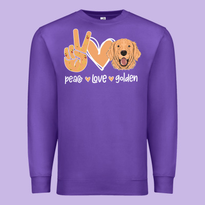 Peace Love Golden Premium Sweatshirt Designed By Bettercallsaul