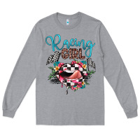 Heather Grey racing girl Long Sleeve Tee - JahusDesignShop