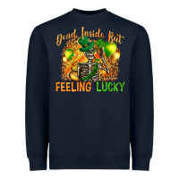 Navy dead inside but feeling lucky Heavyweight Sweatshirt - NancyCooperArtShop