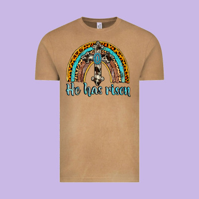 He Has Risen Rainbow Vintage Tee Designed By Adodesignshop
