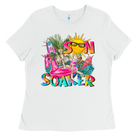 White sun soaker Ladies Tee - texasbilliewilder