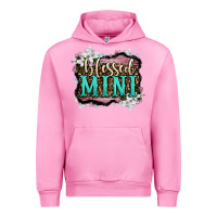 Fuchsia Pink blessed mini Urban Hoodie - OliviaCreatesArt