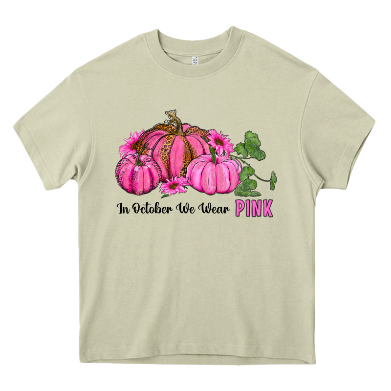 In October We Wear Pink Pumpkin And Sunflowers Heavy Core Tee by RanaPortraitStore | Teevron