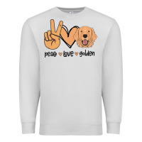 Dove Grey Peace Love Golden Premium Sweatshirt - Bettercallsaul