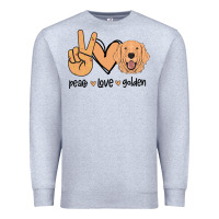 Heather Grey Peace Love Golden Premium Sweatshirt - Bettercallsaul