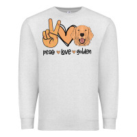 Oatmeal Heather Peace Love Golden Premium Sweatshirt - Bettercallsaul