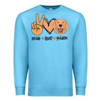 Ocean Blue Peace Love Golden Premium Sweatshirt - Bettercallsaul