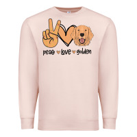 Pale Pink Peace Love Golden Premium Sweatshirt - Bettercallsaul