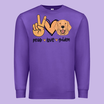 Peace Love Golden Premium Sweatshirt Designed By Bettercallsaul