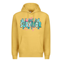 Antique Gold I am a survivor teal ribbon Ovarian Cancer Premium Hoodie - NancyCooperArtShop