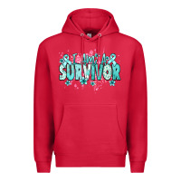 Cardinal I am a survivor teal ribbon Ovarian Cancer Premium Hoodie - NancyCooperArtShop