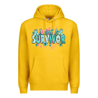 Lemon I am a survivor teal ribbon Ovarian Cancer Premium Hoodie - NancyCooperArtShop
