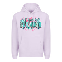 I Am A Survivor Teal Ribbon Ovarian Cancer Premium Hoodie | Teevron