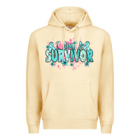Pina Colada I am a survivor teal ribbon Ovarian Cancer Premium Hoodie - NancyCooperArtShop