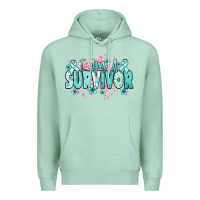 Seafoam I am a survivor teal ribbon Ovarian Cancer Premium Hoodie - NancyCooperArtShop