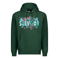 Sports Green I am a survivor teal ribbon Ovarian Cancer Premium Hoodie - NancyCooperArtShop
