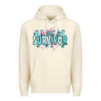 Tofu I am a survivor teal ribbon Ovarian Cancer Premium Hoodie - NancyCooperArtShop