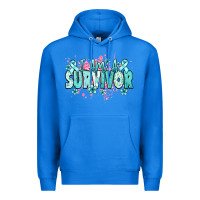 True Royal I am a survivor teal ribbon Ovarian Cancer Premium Hoodie - NancyCooperArtShop